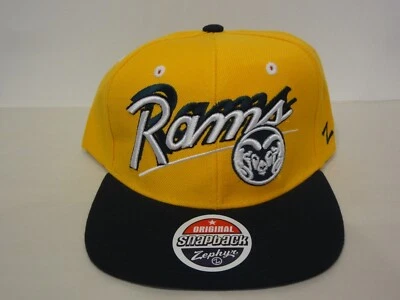 VTG NCAA Colorado State Rams Shadow Script Snapback Hat Zephyr NWT Wool Blend - Image 1 of 4