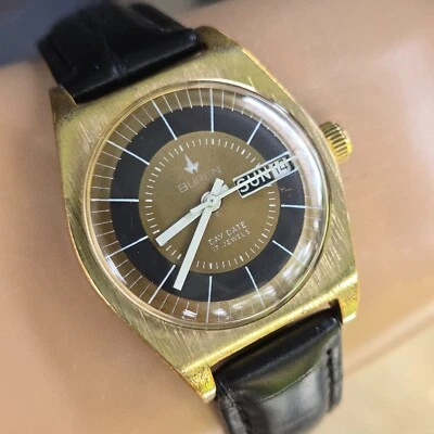 Vintage BUREN men's manual wind watch Durowe 7423 17Jewels Two-tone dial 1970s - Image 1 of 4