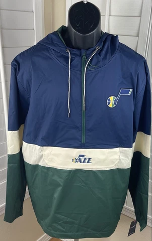 Fanatics NBA Utah Jazz 1/2 Zip Lead Blocker Anorak Windbreaker Jacket - Men’s XL Cover