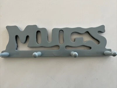 Estante para letreros de madera "TAZAS" de colección años 70 años 80 con clavijas 15,5" X 5" pintado café Foto 1 de 4