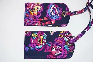 2 Vera Bradley MIDNIGHT WILDFLOWERS Luggage Tag NEW & Sealed - Picture 1 of 2