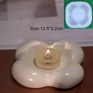 Cement Gypsum Candle Tray Silicone Mold Jesmonite Tea Light Candle Holder Mold - Picture 1 of 7