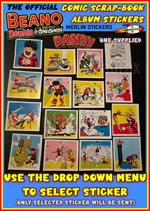Beano/Dandy Merlin (D.C.Thomson) Comic Scrap-Book Stickers (1991) (Select Item)
