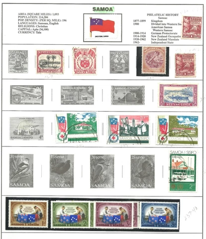 Small Samoa stamp collection Cover