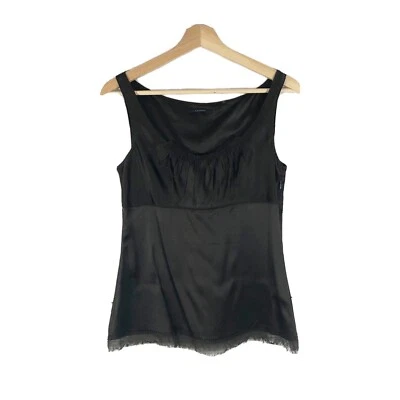 Elie Tahari шелк Майка вышитый кружева без рукавов коричневый Sz S - Изображение 1 из 4