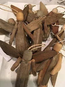 ANGELI IN LEGNO 6"-7" ORNAMENTI DA APPENDERE FATTI A MANO - Foto 1 di 14