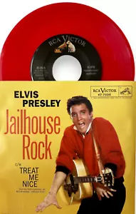 Elvis Presley - Jailhouse Rock/Treat Me Nice-Red 180G 7" 45rmp (Brand New) - Imagen 1 de 7