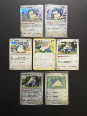 7 Snorlax ex Pokemon Card Collection Reverse Holo Rare SWSH SV PTCG - Image 1 of 2