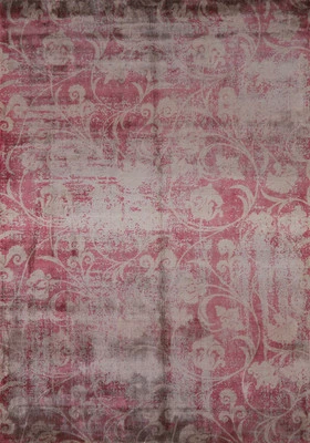 Alfombra india abstracta floral hecha a mano 6x8 pies alfombra de lana estilo contemporáneo Foto 1 de 4