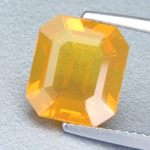 3.15Cts Ravishing Natural Mexican Fire Opal Emerald Shape Loose Gemstone - Picture 1 of 5