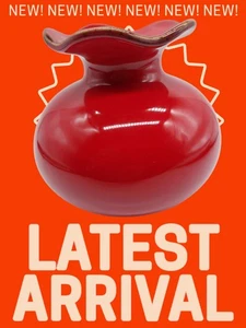 Southern Living at Home Red Cinnabar Stoneware Vase Made in Portugal 6 1/2" 2009 - Picture 1 of 9