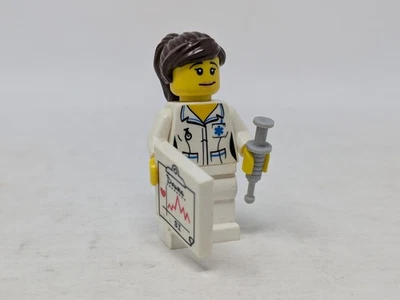 LEGO Minifigure NURSE - Series 1, Complete With Chart & Syringe - Image 1 of 4