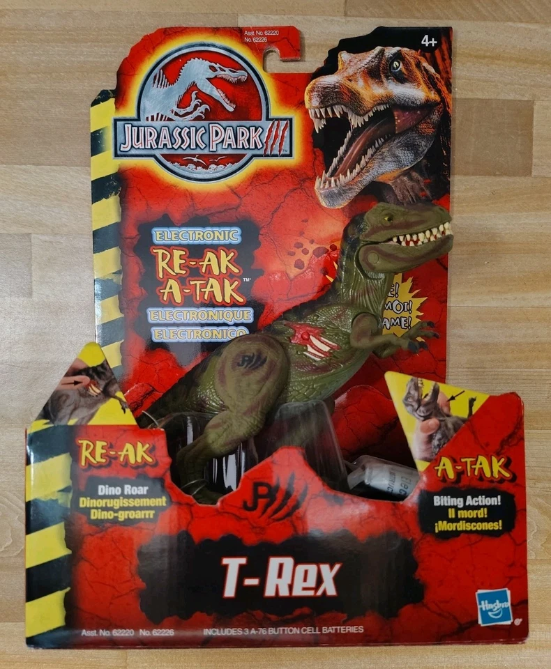 Jurassic Park III 3 T-Rex Electronic RE-AK A-TAK Dinosaur Vintage Hasbro NEW  - Image 1 of 4