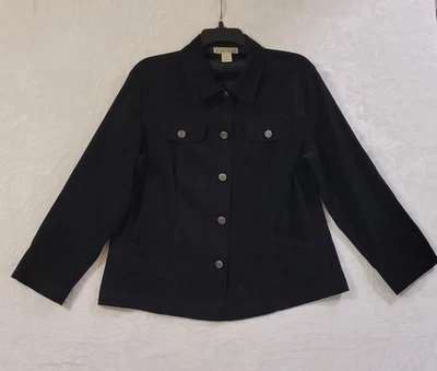 Womens Jacket Sz Medium Nomadic Traders Vintage Y2K Black Faux Suede Microfiber - Image 1 of 4