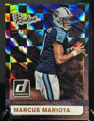 Tarjeta de novato Marcus Mariota RC 2015 Donruss The Rookies Atomic REFRACTOR #/999!! Foto 1 de 3
