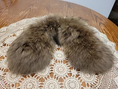 Piel de mapache genuina de colección Finlandia 23 pulgadas largo gris/marrón Foto 1 de 3