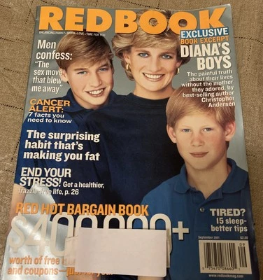 Redbook 2001 MAGAZINE Exclusive PRINCESS DI DIANA & Boys Prince William & Harry - Image 1 of 4