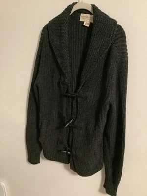 Denim Supply Ralph Lauren Gris/Negro Punto Chal Cuello Cárdigan Hombre M Foto 1 de 4
