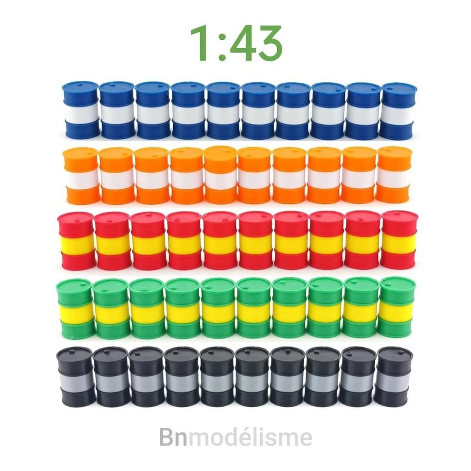 Lot 10 Barils Bidons Fûts 1/43, Décor Garage Auto Voiture Entrepôt Usine Pétrole - Imagen 1 de 1