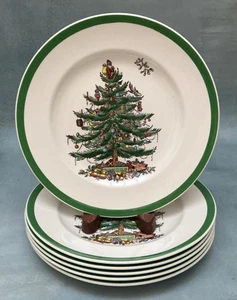 Spode Christmas Tree Set/6 Salad Plates England 7 5/8” - Picture 1 of 3