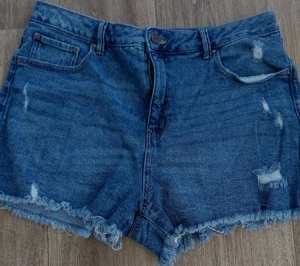Sound/Style High Rise Gr. 14 Denim Jeans ausgefranster Saum Shorts Damen - Bild 1 von 8