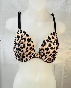 Victoria's Secret 38C Leopard Animal Print Push-Up Bra Adjustable Straps 1486E - Picture 1 of 7