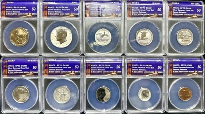 2018-S US Mint Silver Reverse Proof 10 Coin Set ANACS PR70 DCAM - Image 1 of 4