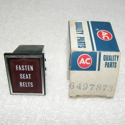 NOS 1972-73 Oldsmobile Delta 88 Custom Cruiser 98 Toronado Seat Belt Warning TT Foto 1 de 4