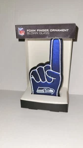Seattle Seahawks NFL Schaumstoff Finger Ornament mundgeblasenes Glas Sammlerstück - Bild 1 von 4