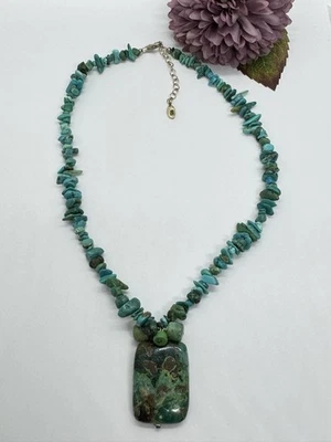 Collar de plata de ley turquesa BARSA 16-18" Foto 1 de 4