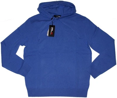 Ralph Lauren RLX Washable Cashmere Hooded Sweater Hoodie Blue Size M $328 - image 1 of 3