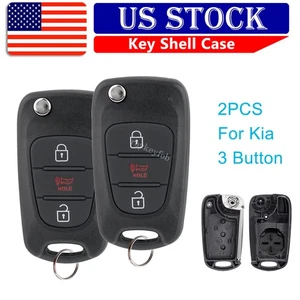 2 For 2010 2011 2012 2013 2014 Kia Soul 3B Flip Remote Key Fob Shell TOY40 Blade - Picture 1 of 8