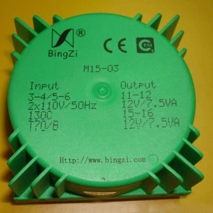 15VA Green Square 15W Sealed toroidal transformers M15-03 AC dual 12V(2*12V) - Picture 1 of 1