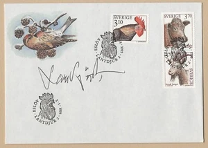 Suecia Scott #2049-2050, 2054 FDC animales domésticos vaca gallo firmado Sjooblom - Imagen 1 de 1