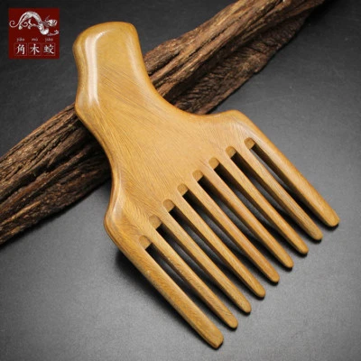  Natural Green Sandal Wood Comb Wide Toothed Comb Massage Comb Antistatic - Image 1 of 4