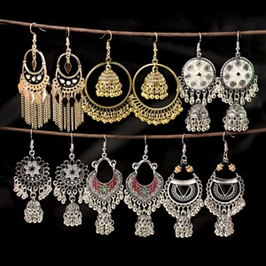 Vintage Classic Tassel Hook Jhumki Women Earrings Ethnic Gypsy Indian Earrings - Bild 1 von 209