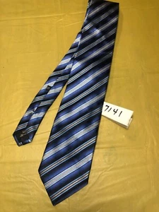 Ermenegildo Zegna Herren-Krawatte seidenblau gestreift Größe XL - Bild 1 von 1
