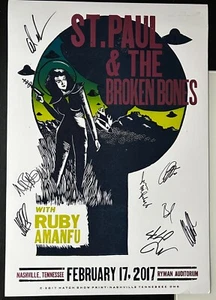 St. Paul & the Broken Bones 2017 Nashville por Hatch Show impresión firmada por la banda - Imagen 1 de 1