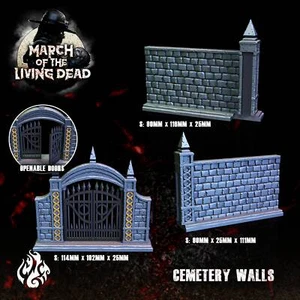 Terrain - Cemetary Walls | DnD Miniatures | Tabletop Gaming| Tabletop Miniature - Picture 1 of 1
