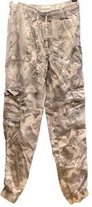 C and C California Gray Camo Cargo Lyocell Pants Pull On Size XS Drawstring C&C - Picture 1 of 10