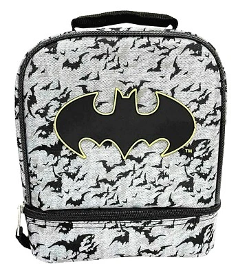 BATMAN BAT SIGNAL DC BPA-Free Insulated Dual Chamber Lunch Bag Box Tote NWT $25 - Image 1 of 3