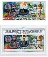 Cook Isl.1988 set olympic/tennis/Steffi Graf stamps (Michel 1260/2 + Bl.186) MNH