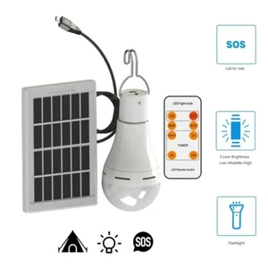 1x Bombilla LED Solar 7W Exterior Recargable Luz Solar con Control Remoto - Imagen 1 de 10