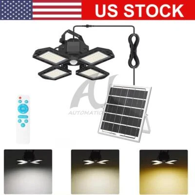 AUTOMATIONPRO Solar Pendant Light Outdoor Indoor 168LED Solar Powered Motion Sensor Shed Light