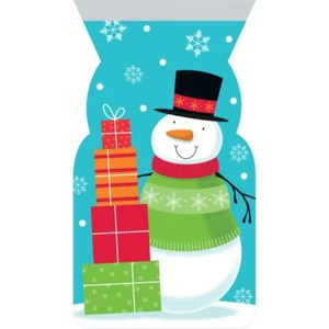 Christmas Snowman and Presents 12 Ct Treat Cello Bags w/ Zipper - Picture 1 of 1