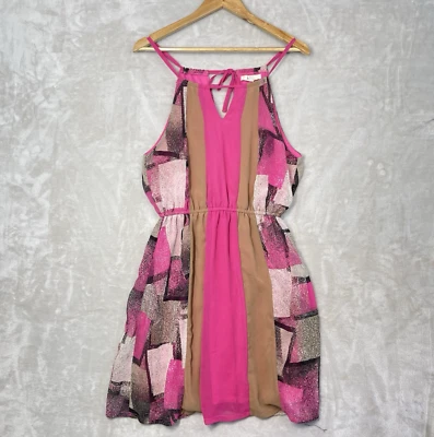 Vestido de seda Ya Made In LA para mujer mediano sin mangas midi medio niñas Barbiecore Foto 1 de 4