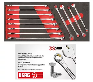 USAG 519m285x Serie 12 chiavi combinate X-GRIX per esagoni nuovi e danneggiati - Foto 1 di 3