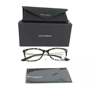 Dolce & Gabbana Eyeglasses Frames DG3347 911 Cube Black/Gold Cat Eye 54-16-145 - Picture 1 of 12