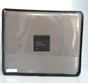 Restoration Hardware Fog Grey COTTON & LINEN ULTRAFINE RIB BLANKET King / Cal - Picture 1 of 8