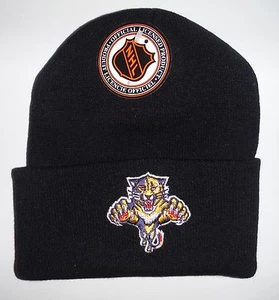 Florida Panthers Vintage Auténtico NUEVO Negro Gorro/Toque Tejido Sombrero Logo 7 ¡Raro! - Imagen 1 de 1
